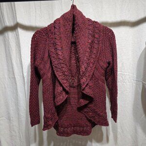New Directions - Wine - Knit/Crochet Cardigan - Petite Large